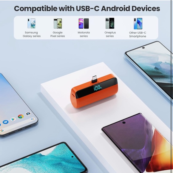 Mini Portable Charger with USB-C Connector 5200mAh,Compact LCD, power bank - Picture 3 of 11